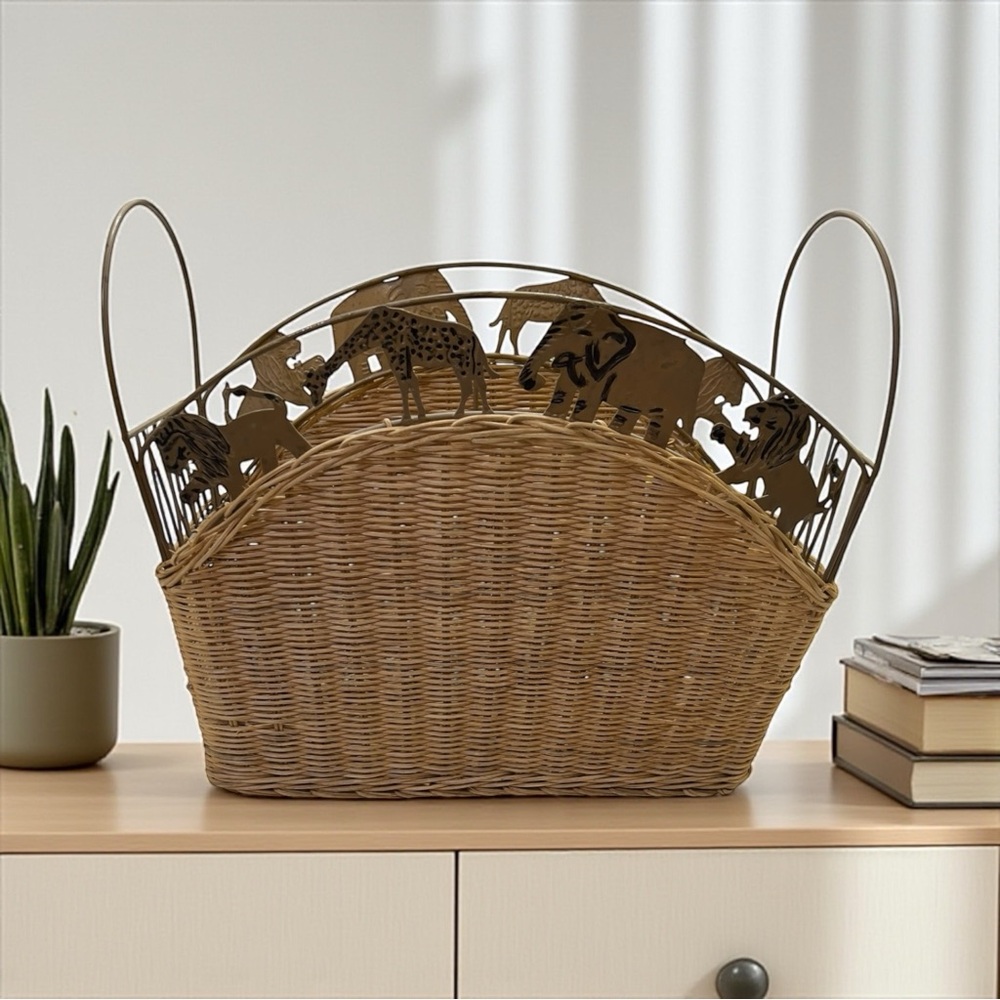 Vintage Wicker Safari Magazine Rack - Picture 2 of 16